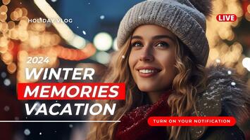 Modern Winter Vacation Youtube Thumbnail template