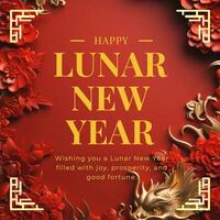 Red Elegant Lunar New Year Instagram Post template