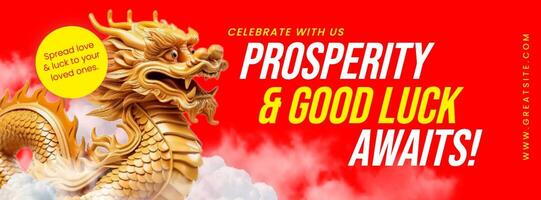 Red Lunar New Year Facebook Cover template