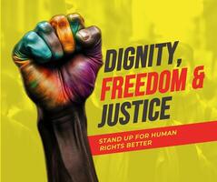 Yellow Simple Human RIghts Facebook Post template