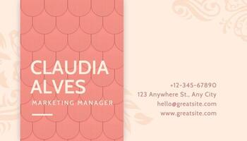 Peach Elegant Business Card Horizontal template