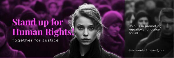 Purple Minimalist Human Rights Twitter Banner template