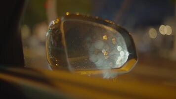 POV View Of Car Mirror Driving On Urban City Road video