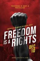 Red Simple Freedom Human Rights Poster template