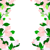 Blumen- Rahmen Illustration Hand gezeichnet Clip Art. Blätter Blumen Karte Grenze. botanisch Garten Hintergrund. png