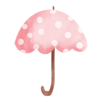 Pink polka dots umbrella watercolor. png