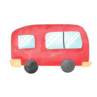 Red van watercolor clip art png