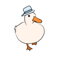 A duck wearing hat png