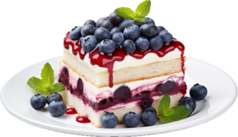 AI generated blueberry cake with fresh berries png