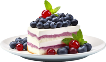 AI generated blueberry cake with fresh berries png