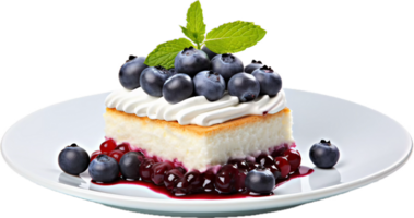 AI generated blueberry cake with fresh berries png