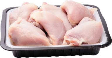 AI generated raw chicken legs in a black png