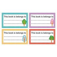 Film strip with trees and text. Vector illustration on white background. id card template. Sticker templates, name tags, book name labels, labels marking the ownership of an item.