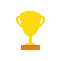 Trophy cup flat icon on white background for web and mobile design. medal design element, symbol of victory. First place, the winner, the best. Achievement design vector