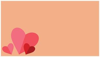 Valentine's day background with red hearts. Vector illustration. Template for presentation. Cover to web design. Template for valentine design