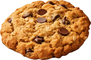 AI generated oatmeal cookie with chocolate png