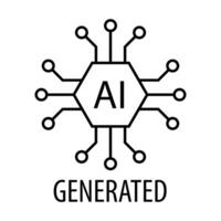 Artificial intelligence generated icon vector AI sign for graphic design, logo, website, social media, mobile app, UI illustration.