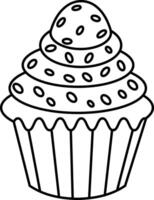 Cake Vector Line Art Design