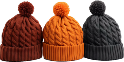 AI generated knotted beanie hats png