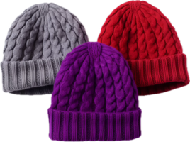 AI generated knotted beanie hats png