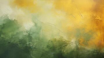 AI generated Abstract color art painting with green yellow paint texture background photo