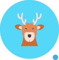 Deer Long Circle Icon vector