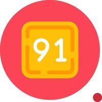 Ninety One Long Circle Icon vector