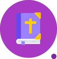 Biblia largo circulo icono vector