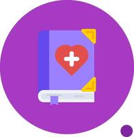 médico libro largo circulo icono vector