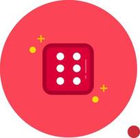 Dice six Long Circle Icon vector