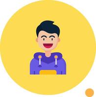 Smile Long Circle Icon vector