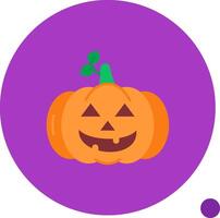 Pumpkin Long Circle Icon vector