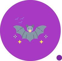 murciélago largo circulo icono vector