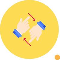 Rotate Two Hands Long Circle Icon vector