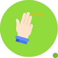 Three Fingers Right Long Circle Icon vector