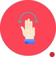 Three Fingers Rotate Long Circle Icon vector