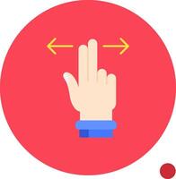 Two Fingers Horizontal Scroll Long Circle Icon vector