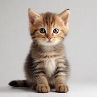 AI generated Cute kitten in isolated background, generated AI photo
