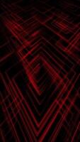 Vertical video - Trendy retro glowing red neon lines and abstract geometric shapes animation. Full HD and looping motion background.