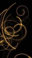 Vertical video - elegant golden spirals and glittering shiny particles motion background animation. Full HD and looping geometric background.