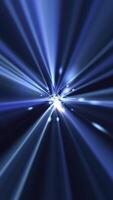 Vertical video - technology background with high speed blue fiber optic data stream light beams and glowing particles. This futuristic tech motion background animation is full HD and a seamless loop.