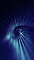 verticale video - astratto etereo blu spirale leggero travi spazio tunnel. looping, pieno HD movimento sfondo animazione.