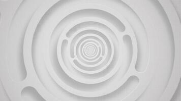 Elegant clean white abstract technology background with gently rotating concentric circles. This stylish minimalist geometric background is full HD and a seamless loop. video