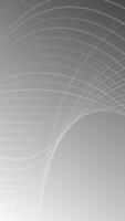verticale video - minimalista in scala di grigi elegante spirale frattale leggero onda movimento sfondo animazione con bianca particelle. pieno HD e looping sfondo.