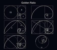 Golden Ratio Sign Thin Line Set. Vector