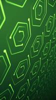 vertical video - circuit board styled background animation with data nodes streaming in repeating hexagonal shapes. This modern technology motion background is a seamless loop.