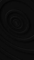 verticaal video - modieus zwart neomorfisme beweging achtergrond animatie met uitstralend concentrisch cirkels. deze donker minimalistische abstract achtergrond is een naadloos lus.