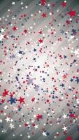 Vertical video - stars and stripes - red, white and blue star shapes gently floating - looping, full HD American, USA styled motion background animation.