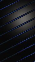 Vertical video - dark metallic surface background with glowing blue diagonal lines. Full HD and looping abstract background.