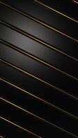 Vertical video - dark metallic surface background with glowing golden diagonal lines. Full HD and looping abstract background.